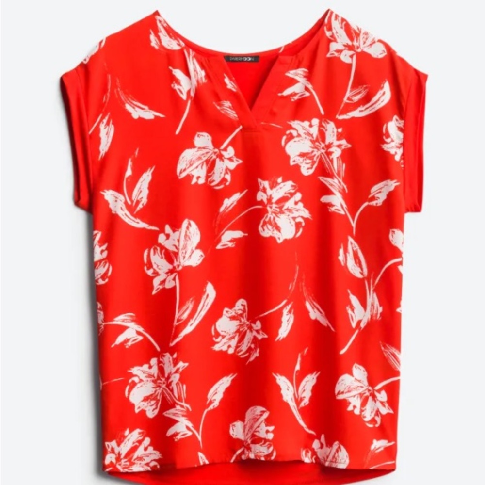 Stitch Fix Mixed Material Red Blouse
